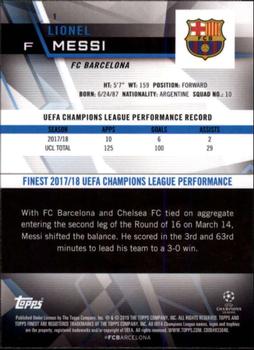 2018-19 Finest UEFA Champions League - Finest Autographs #1 Lionel Messi Back
