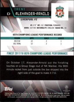 2018-19 Finest UEFA Champions League - Finest Autographs Green #37 Trent Alexander-Arnold Back