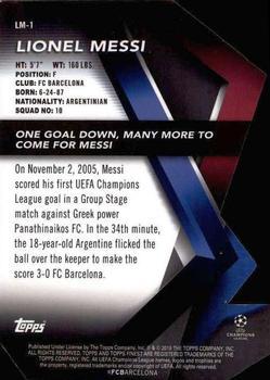 2018-19 Finest UEFA Champions League - Finest Careers Die Cut Red #LM-1 Lionel Messi Back