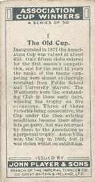 1930 Player's Association Cup Winners #1 The Old Cup Back