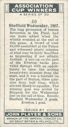 1930 Player's Association Cup Winners #30 Sheffield Wednesday 1907 Back