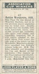 1930 Player's Association Cup Winners #47 Bolton Wanderers 1926 Back