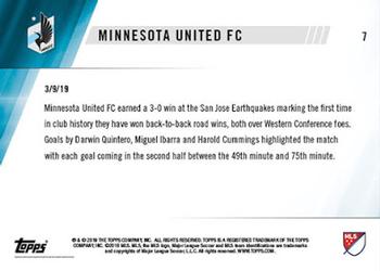 2019 Topps Now MLS #7 Minnesota United FC Back