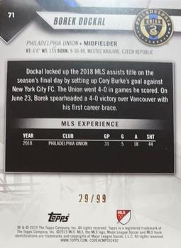 2019 Topps MLS - Blue #71 Borek Dockal Back