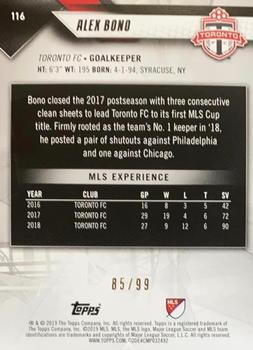 2019 Topps MLS - Blue #116 Alex Bono Back
