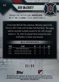 2019 Topps MLS - Blue #117 Dax McCarty Back