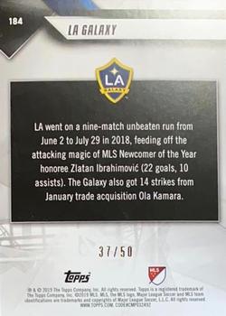 2019 Topps MLS - Gold #184 LA Galaxy Back