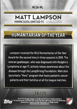 2019 Topps MLS - 2018 MLS Award Winners Orange #MLSA-ML Matt Lampson Back