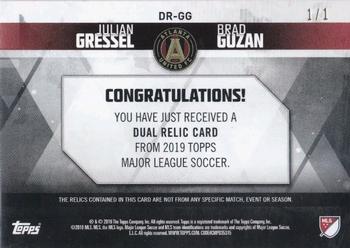 2019 Topps MLS - Dual Relics Black #DR-GG Brad Guzan / Julian Gressel Back
