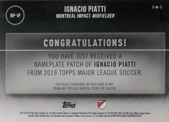 2019 Topps MLS - Nameplate Patches #NP-IP Ignacio Piatti Back