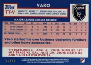 2019 Topps MLS - Throwback Topps Orange #TT-V Vako Back