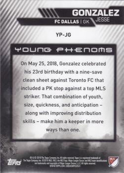 2019 Topps MLS - Young Phenoms #YP-JG Jesse Gonzalez Back
