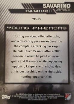 2019 Topps MLS - Young Phenoms Black #YP-JS Jefferson Savarino Back