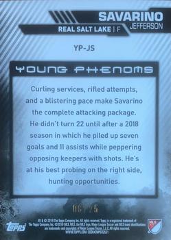 2019 Topps MLS - Young Phenoms Orange #YP-JS Jefferson Savarino Back