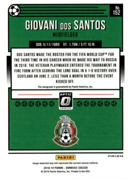 2018-19 Donruss - Optic Autographs #152 Giovani Dos Santos Back