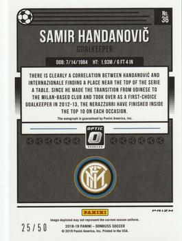 2018-19 Donruss - Optic Autographs Blue #36 Samir Handanovic Back