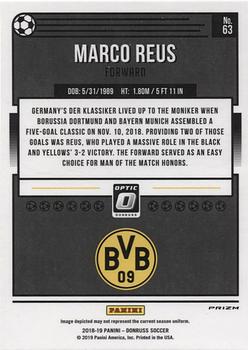 2018-19 Donruss - Optic Holo #63 Marco Reus Back