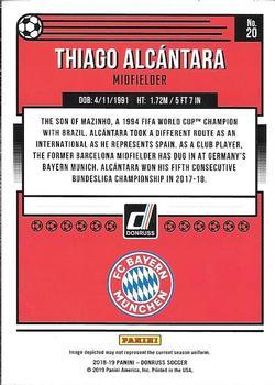2018-19 Donruss - Press Proof Canvas #20 Thiago Alcantara Back
