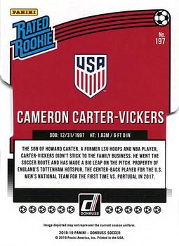 2018-19 Donruss - Press Proof Die Cuts #197 Cameron Carter-Vickers Back