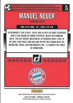 2018-19 Donruss - Press Proof Green #24 Manuel Neuer Back