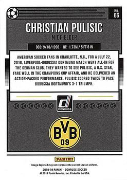 2018-19 Donruss - Press Proof Green #66 Christian Pulisic Back