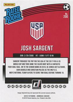 2018-19 Donruss - Press Proof Green #200 Josh Sargent Back