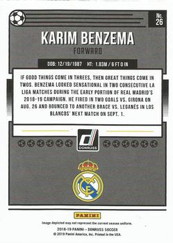 2018-19 Donruss - Press Proof Red #26 Karim Benzema Back