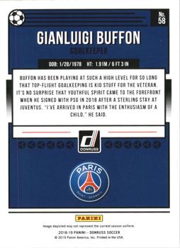 2018-19 Donruss - Press Proof Silver #58 Gianluigi Buffon Back