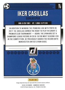 2018-19 Donruss - Press Proof Silver #79 Iker Casillas Back