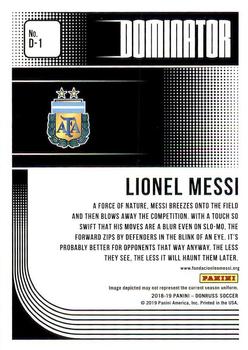 2018-19 Donruss - Dominators #D-1 Lionel Messi Back