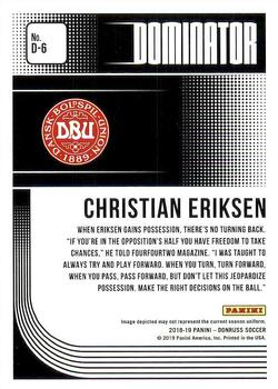 2018-19 Donruss - Dominators #D-6 Christian Eriksen Back