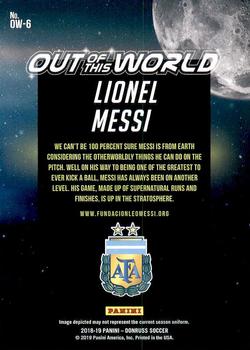 2018-19 Donruss - Out of this World #OW-6 Lionel Messi Back