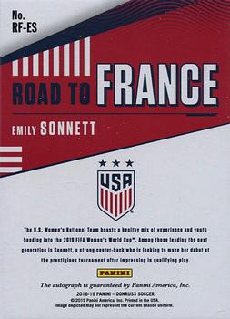 2018-19 Donruss - Road to France Autographs #RF-ES Emily Sonnett Back