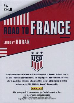 2018-19 Donruss - Road to France Autographs #RF-LH Lindsey Horan Back
