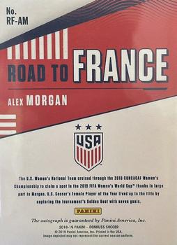 2018-19 Donruss - Road to France Autographs Blue #RF-AM Alex Morgan Back
