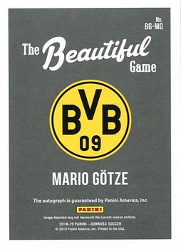 2018-19 Donruss - The Beautiful Game Autographs #BG-MG Mario Gotze Back