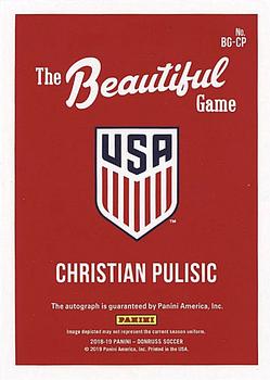 2018-19 Donruss - The Beautiful Game Autographs #BG-CP Christian Pulisic Back