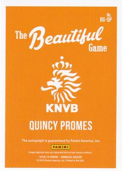 2018-19 Donruss - The Beautiful Game Autographs #BG-QP Quincy Promes Back