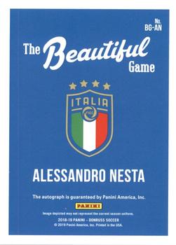 2018-19 Donruss - The Beautiful Game Autographs #BG-AN Alessandro Nesta Back