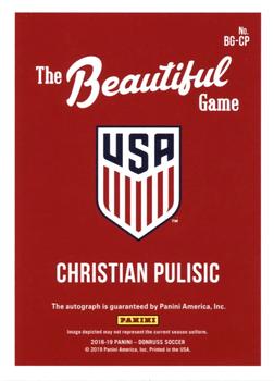 2018-19 Donruss - The Beautiful Game Autographs Gold #BG-CP Christian Pulisic Back