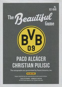 2018-19 Donruss - The Beautiful Game Dual Autographs #B2-BVB Christian Pulisic / Paco Alcacer Back
