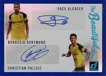 2018-19 Donruss - The Beautiful Game Dual Autographs Blue #B2-BVB Christian Pulisic / Paco Alcacer Front