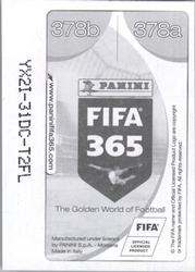 2017 Panini FIFA 365 Stickers #378a / 378b Konstantinos Fortounis / Thiago Alcantara Back
