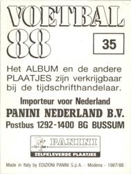 1987-88 Panini Voetbal 88 Stickers #35 Fons van Haastrecht Back
