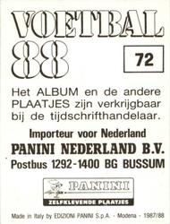 1987-88 Panini Voetbal 88 Stickers #72 Heini Otto Back
