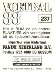 1987-88 Panini Voetbal 88 Stickers #237 Juul Ellerman Back