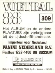 1987-88 Panini Voetbal 88 Stickers #309 John Lammers Back