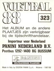1987-88 Panini Voetbal 88 Stickers #323 Edwin Godee Back