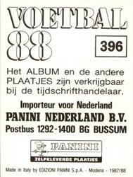 1987-88 Panini Voetbal 88 Stickers #396 Team Back