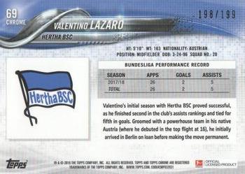 2018-19 Topps Chrome Bundesliga - Blue #69 Valentino Lazaro Back
